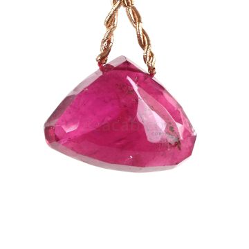 1 Piece - Dark Pink Tourmaline Faceted Drops - 44.48 cts - 18 x 25 x 12 mm (TFD1275)