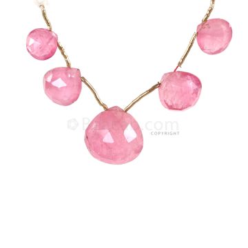 5 Pieces - Light Pink Tourmaline Faceted Drops - 29.06 cts - 9.3 x 9.5 x 5.3 mm to 15 x 14.8 x 9.6 mm (TFD1280)