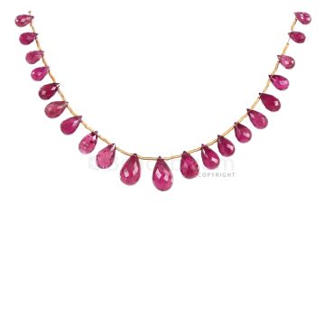 1 Line - Medium Pink Tourmaline Faceted Drops - 48.10 cts - 5.5 x 3.5 mm to 12.9 x 7.7 mm (TFD1224)