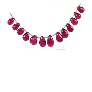 1 Line - Dark Pink Tourmaline Drops - 20.07 cts - 8 x 5.1 mm to 11.6 x 6.4 mm (TSD1202)