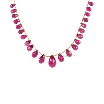 1 Line - Medium Pink Tourmaline Faceted Drops - 53.00 cts - 5.7 x 3.5 mm to 9.5 x 14.9 mm (TFD1222)