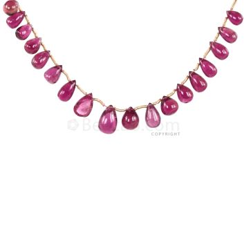 1 Line - Medium Pink Tourmaline Drops - 37.86 cts - 7 x 4.9 mm to 10.9 x 7.3 mm (TSD1201)
