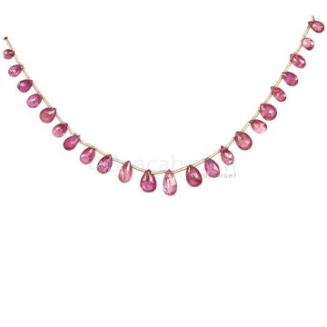 1 Line - Medium Pink Tourmaline Faceted Drops - 21.43 cts - 4.9 x 3.6 mm to 9 x 5.1 mm (TFD1220)