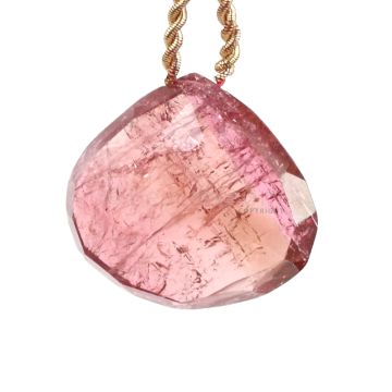 1 Piece - Pink Tourmaline Faceted Drops - 46.00 cts - 25 x 27 x 9 mm (TFD1256)