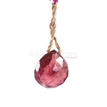 1 Piece - Medium Purple Tourmaline Faceted Drops - 38.64 cts - 23 x 21 x 10 mm (TFD1259)