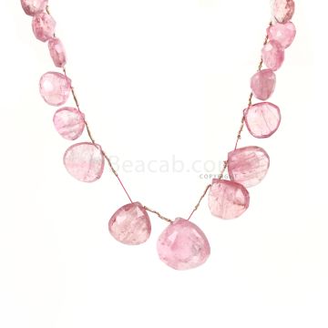1 Line - Light Pink Tourmaline Faceted Drops - 181.00 cts - 11 x 11.2 mm to 21 x 22 mm (TFD1264)