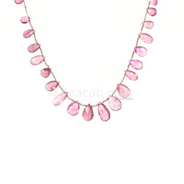 1 Line - Medium Pink Tourmaline Faceted Drops - 30.82 cts - 7 x 5.5 mm to 13.5 x 7.5 mm (TFD1268)