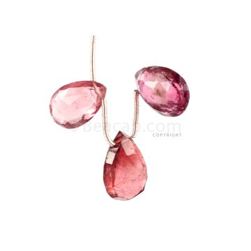 3 Pieces - Medium Tones Multi-Tourmaline Faceted Drops - 12.76 cts - 12.9 x 8.9 mm to 11.6 x 7.9 mm (MTFD1192)
