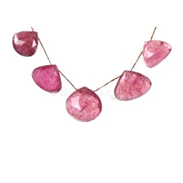 5 Pieces - Medium Pink Tourmaline Faceted Drops - 262.50 cts - 23 x 22 x 12 mm to 28 x 29 x 13 mm (TFD1266)