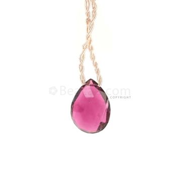 1 Piece - Dark Purple Tourmaline Faceted Drops - 13.12 cts - 20 x 14.7 x 5.2 mm (TFD1244)