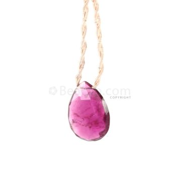 1 Piece - Medium Pink Tourmaline Faceted Drops - 11.95 cts - 20 x 15 x 5 mm (TFD1246)