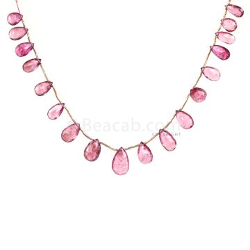 1 Line - Light Pink Tourmaline Faceted Drops - 45.15 cts - 9.4 x 5.2 mm to 14.5 x 8.9 mm (TFD1248)