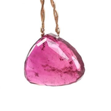 1 Piece - Purple Tourmaline Faceted Drops - 55.35 cts - 24 x 28 x 9 mm (TFD1251)