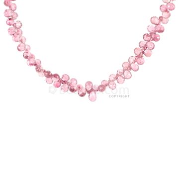 1 Line - Light Pink Tourmaline Faceted Drops - 57.50 cts - 5.6 x 3.9 mm to 6.9 x 4.2 mm (TFD1235)