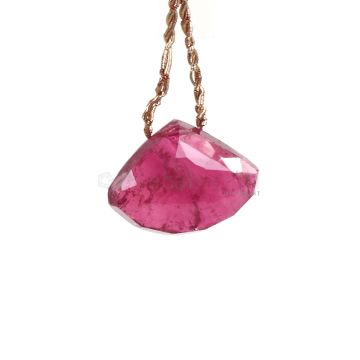 1 Piece - Medium Pink Tourmaline Faceted Drops - 54.50 cts - 20 x 24 x 11.7 mm (TFD1242)