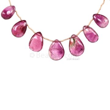 1 Line - Medium Pink Tourmaline Drops - 58.50 cts - 13 x 8.8 mm to 17.3 x 11.8 mm (TSD1203)