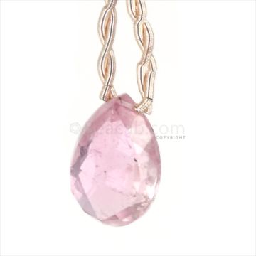 1 Piece - Light Pink Tourmaline Faceted Drops - 10.02 cts - 10.4 mm to 15.1 mm (TFD1228)
