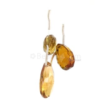 3 Pieces - Yellow Tourmaline Faceted Drops - 22.23 cts - 13.4 x 9.5 mm to 16.7 x 10 mm (TFD1238)