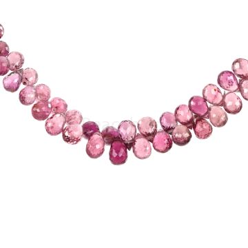 1 Line - Medium Pink Tourmaline Faceted Drops - 88.00 cts - 6.4 x 4.5 mm to 8.6 x 5.8 mm (TFD1234)