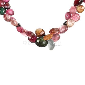 1 Line - Medium Tones Multi-Tourmaline Faceted Drops - 144.00 cts - 7 x 7 mm to 13 x 14.4 mm (MTFD1197)