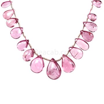 1 Line - Light Pink Tourmaline Drops - 30.00 cts - 7.2 x 4 mm to 13.6 x 9.5 mm (TSD1211)
