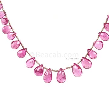 1 Line - Medium Pink Tourmaline Drops - 25.00 cts - 5 x 3.5 mm to 9.5 x 6.6 mm (TSD1207)