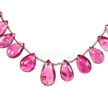 1 Line - Medium Pink Tourmaline Drops - 23.50 cts - 6.6 x 3.9 mm to 11.7 x 6.7 mm (TSD1208)
