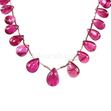 1 Line - Medium Pink Tourmaline Drops - 21.50 cts - 5.7 x 4.2 mm to 10.6 x 7 mm (TSD1210)