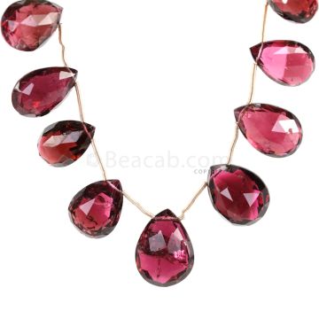 9 Pieces - Dark Brown Tourmaline Faceted Drops - 79.00 cts - 13.6 x 9.9 mm to 16.9 to 12.8 mm (TFD1292)
