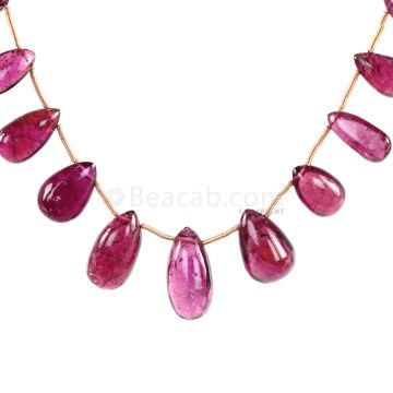 1 Line - Medium Pink Tourmaline Drops - 60.00 cts - 7.8 x 10.9 mm to 8.8 x 13.4 mm (TSD1206)