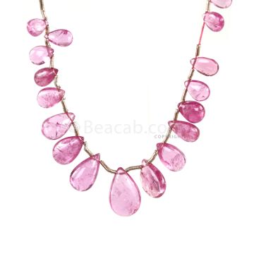 1 Line - Medium Pink Tourmaline Drops - 17.55 cts - 6.3 x 4 mm to 12.5 x 8.8 mm (TSD1216)