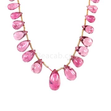 1 Line - Medium Pink Tourmaline Drops - 33.00 cts - 5.5 x 3.9 mm to 12.5 x 6.8 mm (TSD1215)