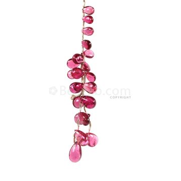 1 Line - Medium Pink Tourmaline Faceted Drops - 22.50 cts - 6 x 4.1 mm to 10.9 x 6.3 mm (TFD1291)