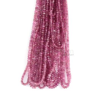 11 Lines - Medium Pink Tourmaline Faceted Beads - 466.00 cts - 2.6 to 5.2 mm (TOFB1029)