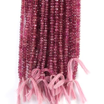23 Lines - Medium Pink Tourmaline Faceted Beads - EEEE cts - 5.7 to 6.2 mm (TOFB1031)