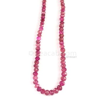 1 Line - Medium Pink Tourmaline Faceted Beads - 148.00 cts - 4.8 to 7.5 mm (TOFB1032)
