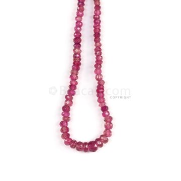 1 Line - Medium Pink Tourmaline Faceted Beads - 83.50 cts - 4.2 to 7.5 mm (TOFB1035)