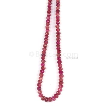 1 Line - Medium Pink Tourmaline Faceted Beads - 194.00 cts - 5.1 to 7.6 mm (TOFB1033)