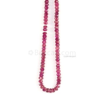 1 Line - Medium Pink Tourmaline Faceted Beads - 106.50 cts - 4.6 to 5.7 mm (TOFB1036)