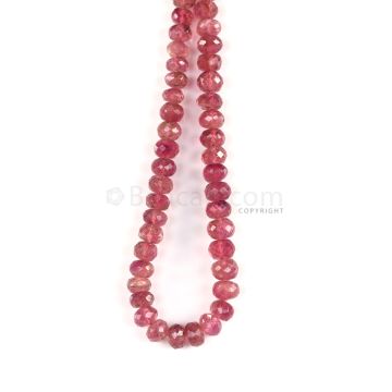 1 Line - Medium Pink Tourmaline Faceted Beads - 56.50 cts - 6.5 mm (TOFB1037)