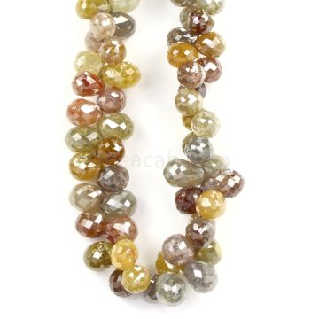 1 Line - Dark Tones Diamond Drops - 195.75 cts - 3.3 x 3.3 mm to 7.9 x 5.4 mm (DIADRP1029)