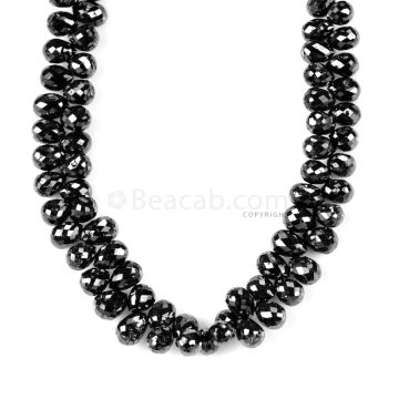1 Line - Black Diamond Drops - 76.00 cts - 4.2 x 3.2 mm to 4.9 x 3.3 mm (DIADRP1027)