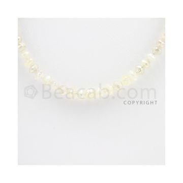 White Diamond Faceted Beads - 1 Line - 58.76 carats (WDia1008)