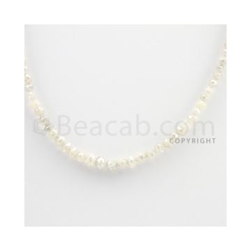 White Diamond Faceted Beads - 1 Line - 43.75 carats (WDia1009)