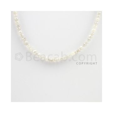 White Diamond Faceted Beads - 1 Line - 41.79 carats (WDia1019)