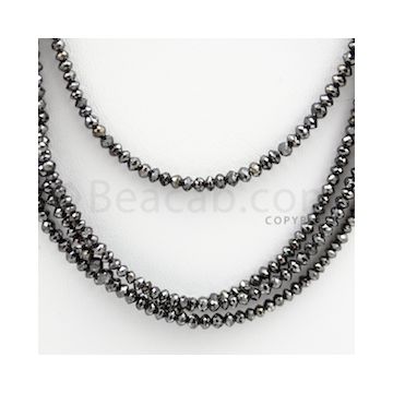 2.00 to 3.00 mm - Black Diamond Faceted Beads - 90.15 carats - 15 inches (BDIA1010)