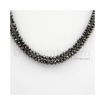 1.70 to 3.40 mm - Black Diamond Faceted Beads - 41.64 carats - 15 inches (BDIA1014)