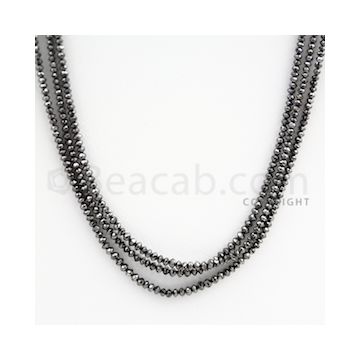 1.60 to 2.50 mm - Black Diamond Faceted Beads - 43.50 carats - 15 inches (BDIA1017)