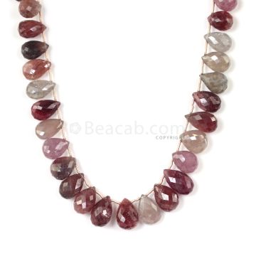 1 Line - Medium Tones Multi Sapphire Faceted Drops - 391.00 cts - 13.8 x 9.3 mm to 15.5 x 11 mm (MSFD1044)