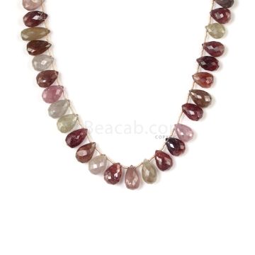 1 Line - Medium Tones Multi Sapphire Faceted Drops - 314.00 cts - 11.2 x 8 mm to 13.8 x 8.8 mm (MSFD1043)